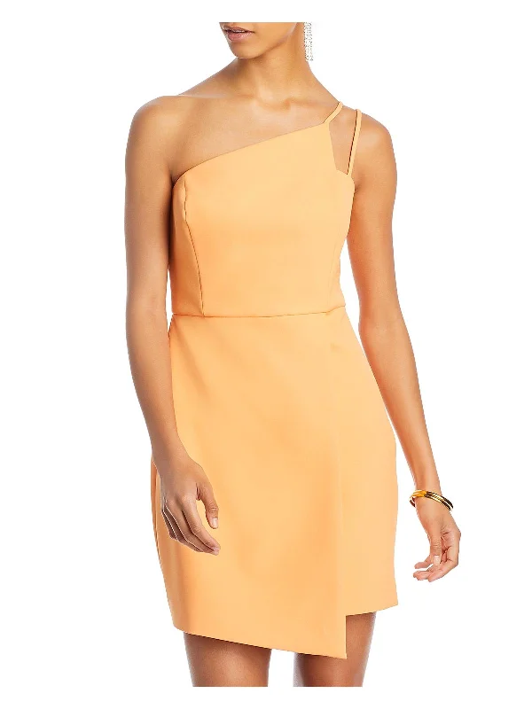 Womens Asymmetric Neck Mini Cocktail and Party Dress Tunics Review highly
