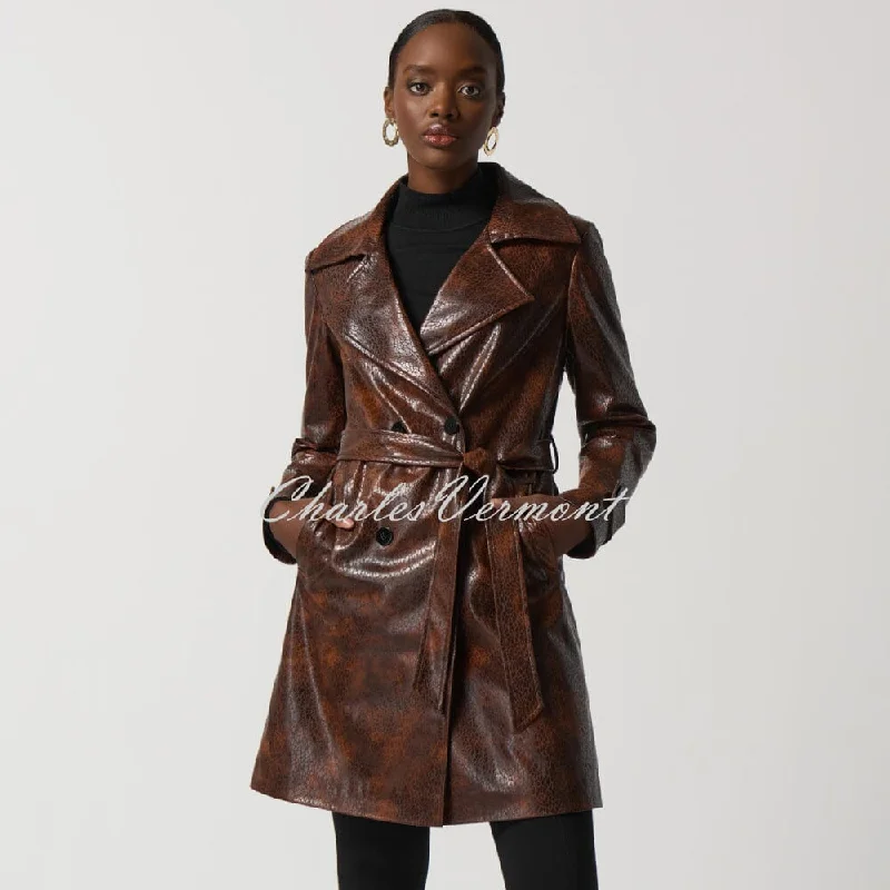 Joseph Ribkoff Faux Leather Coat - Style 233973 Waterproof Hiking Jacket