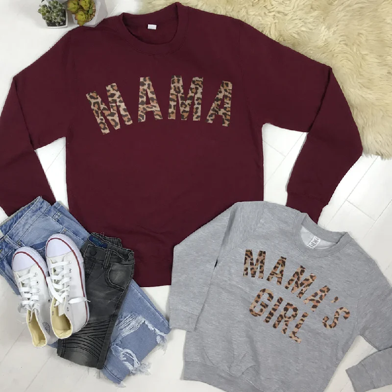 Mama & Mama's Girl Leopard Sweatshirts (MRK X)