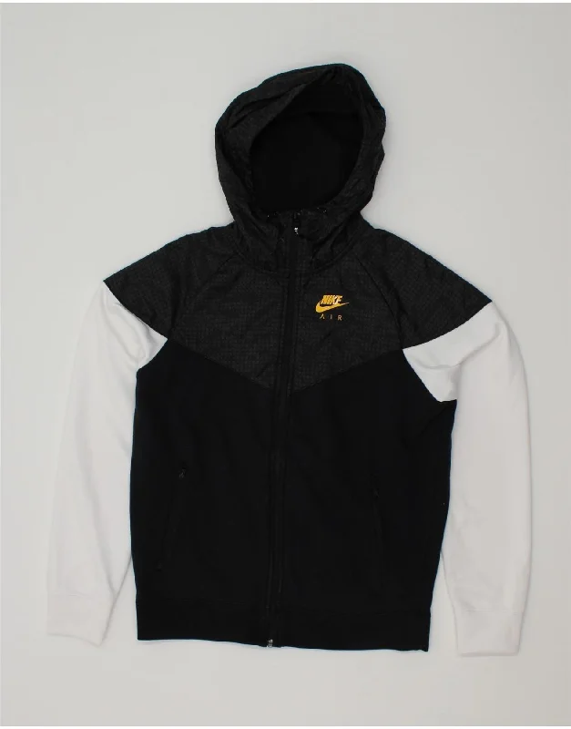 NIKE Mens Air Zip Hoodie Sweater Medium Black Colourblock Polyester