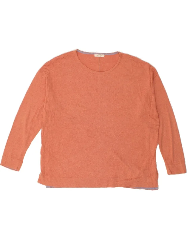 WHITE STUFF Womens Oversized Boat Neck Jumper Sweater UK 18 XL Orange