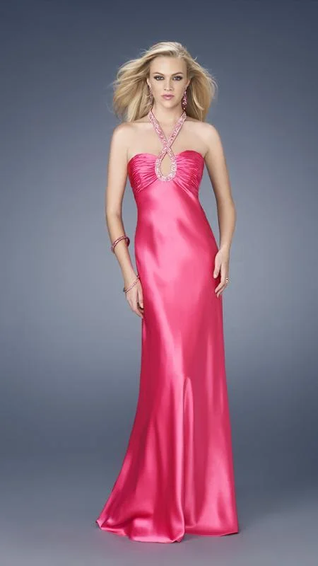 La Femme - 15121 Long Dress with Intricate Beaded Neckline